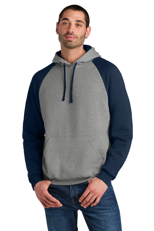 Jerzees Unisex NuBlend Colorblock Raglan Hoodie Sweatshirt 96C - Oxford/ J. Navy