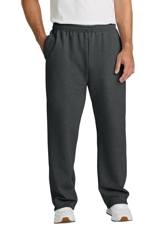 Jerzees NuBlend Open Bottom Pant with Pockets. 974MP - Black Heather