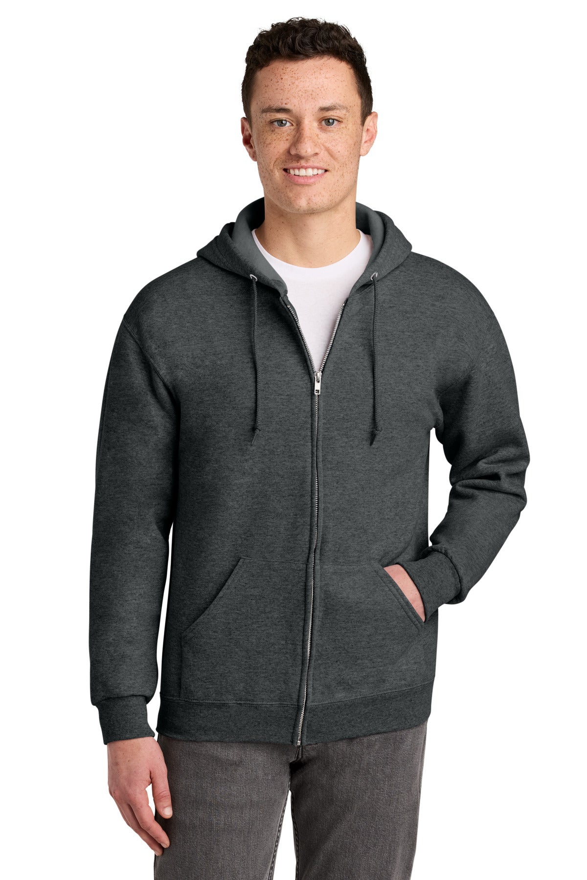 Jerzees - NuBlend Full-Zip Hooded Sweatshirt.  993M - Black Heather