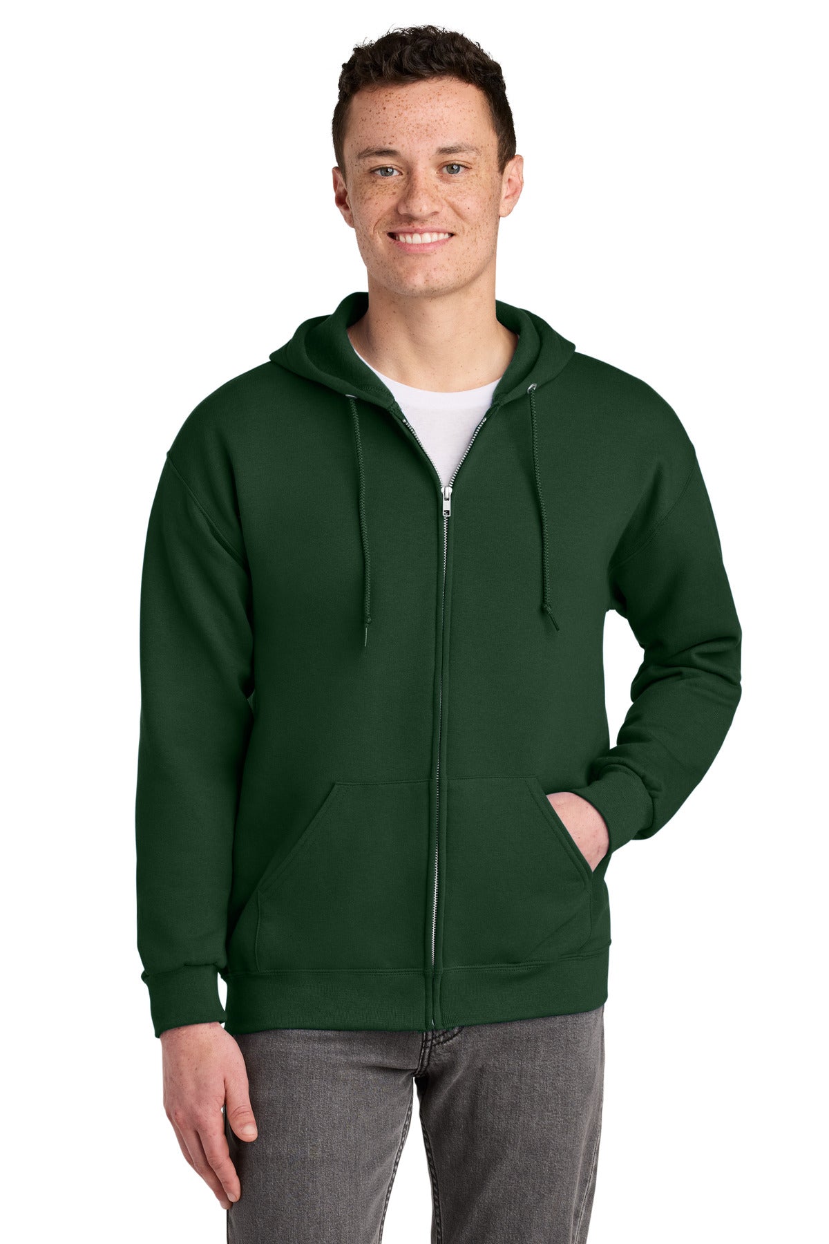 Jerzees - NuBlend Full-Zip Hooded Sweatshirt.  993M - Forest Green