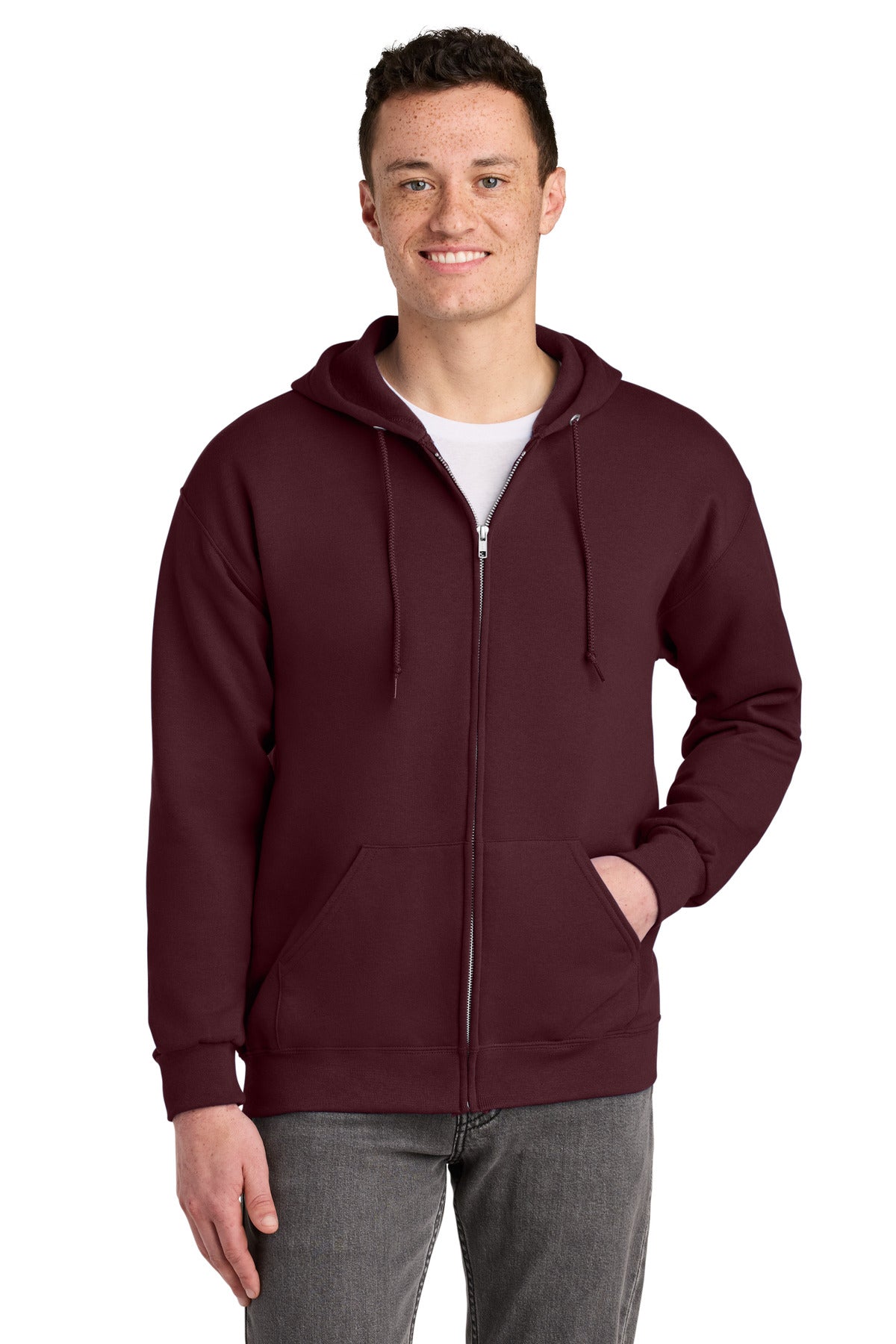 Jerzees - NuBlend Full-Zip Hooded Sweatshirt.  993M - Maroon