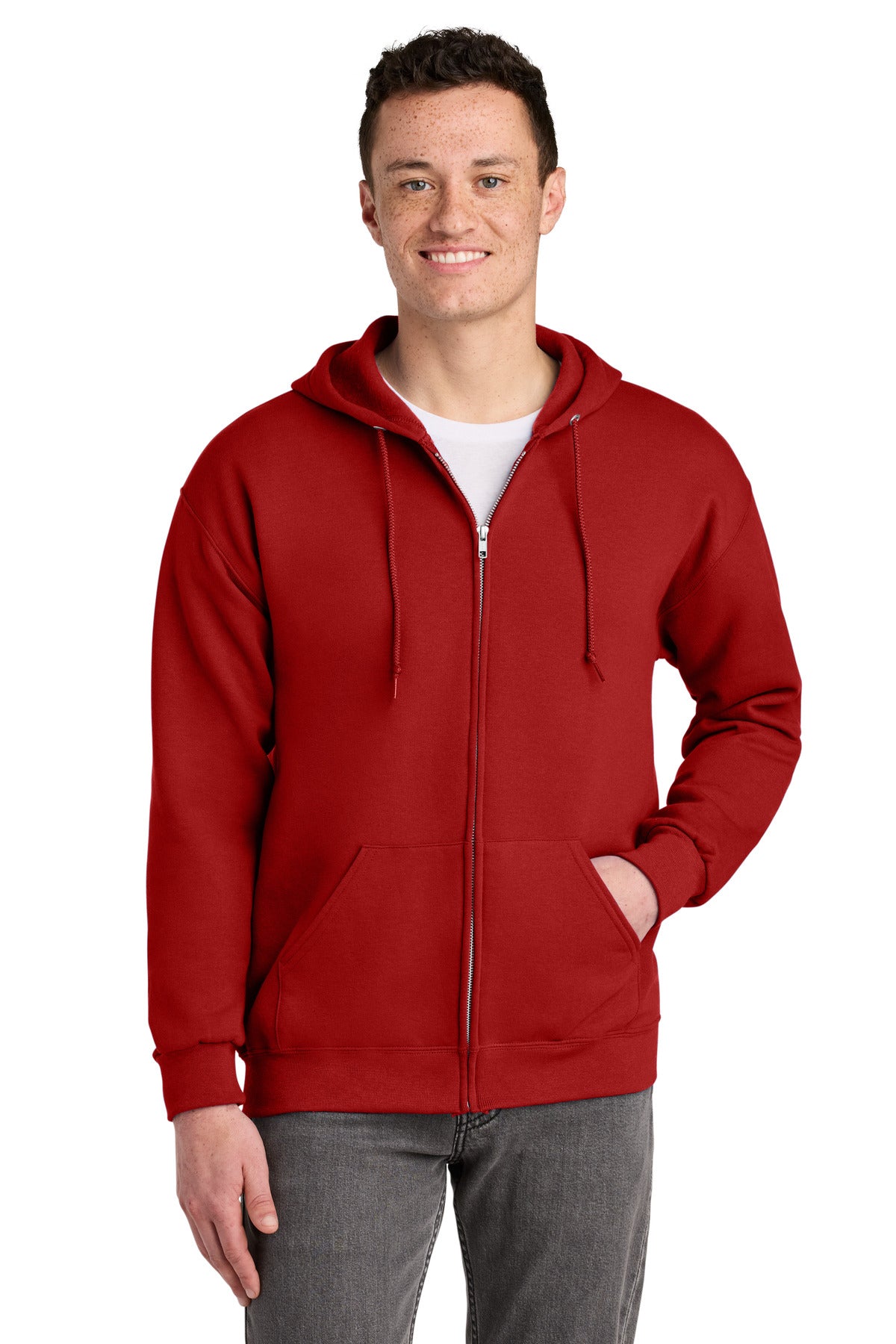 Jerzees - NuBlend Full-Zip Hooded Sweatshirt.  993M - True Red