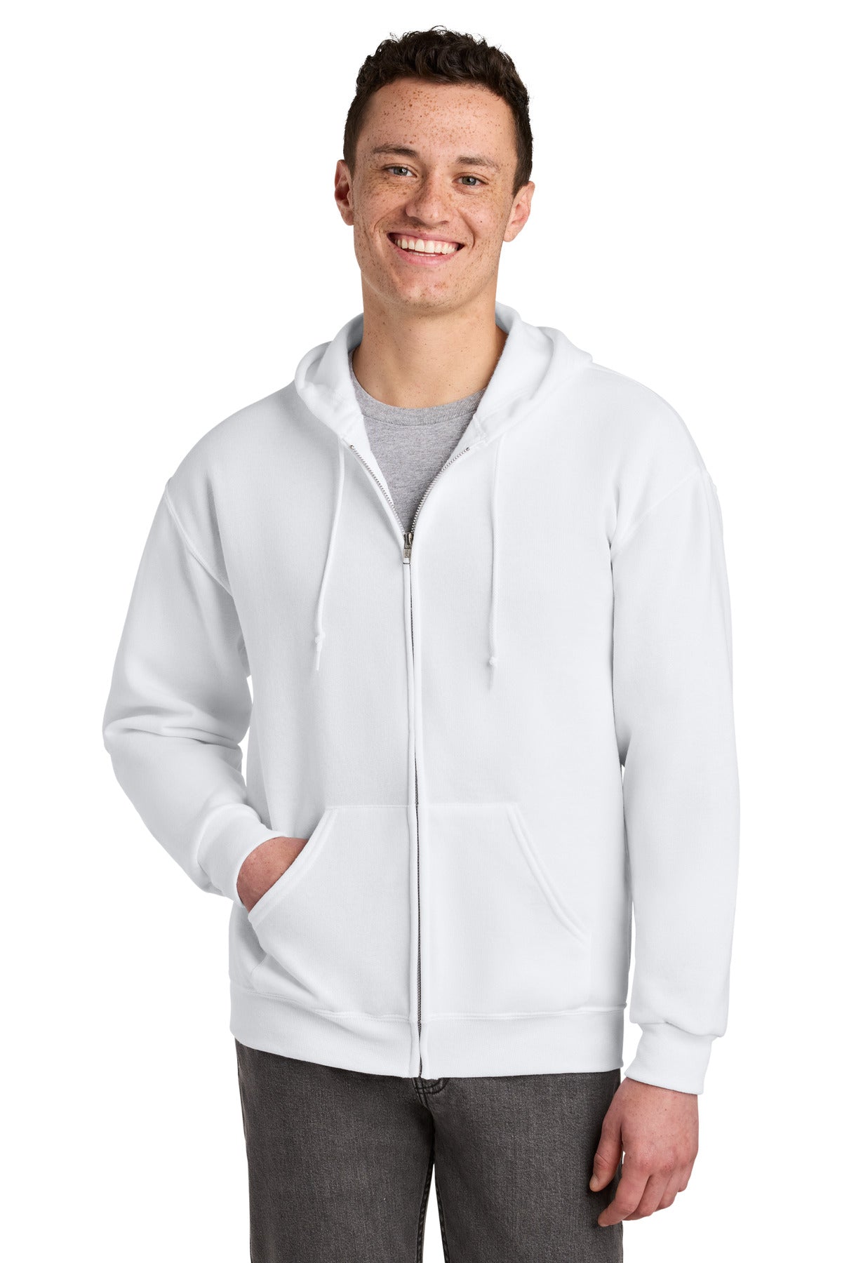 Jerzees - NuBlend Full-Zip Hooded Sweatshirt.  993M - White