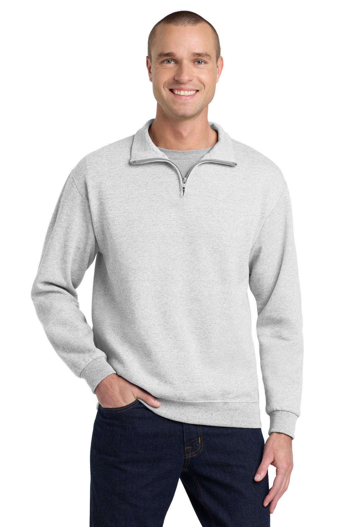 Jerzees - NuBlend 1/4-Zip Cadet Collar Sweatshirt. 995M - Ash