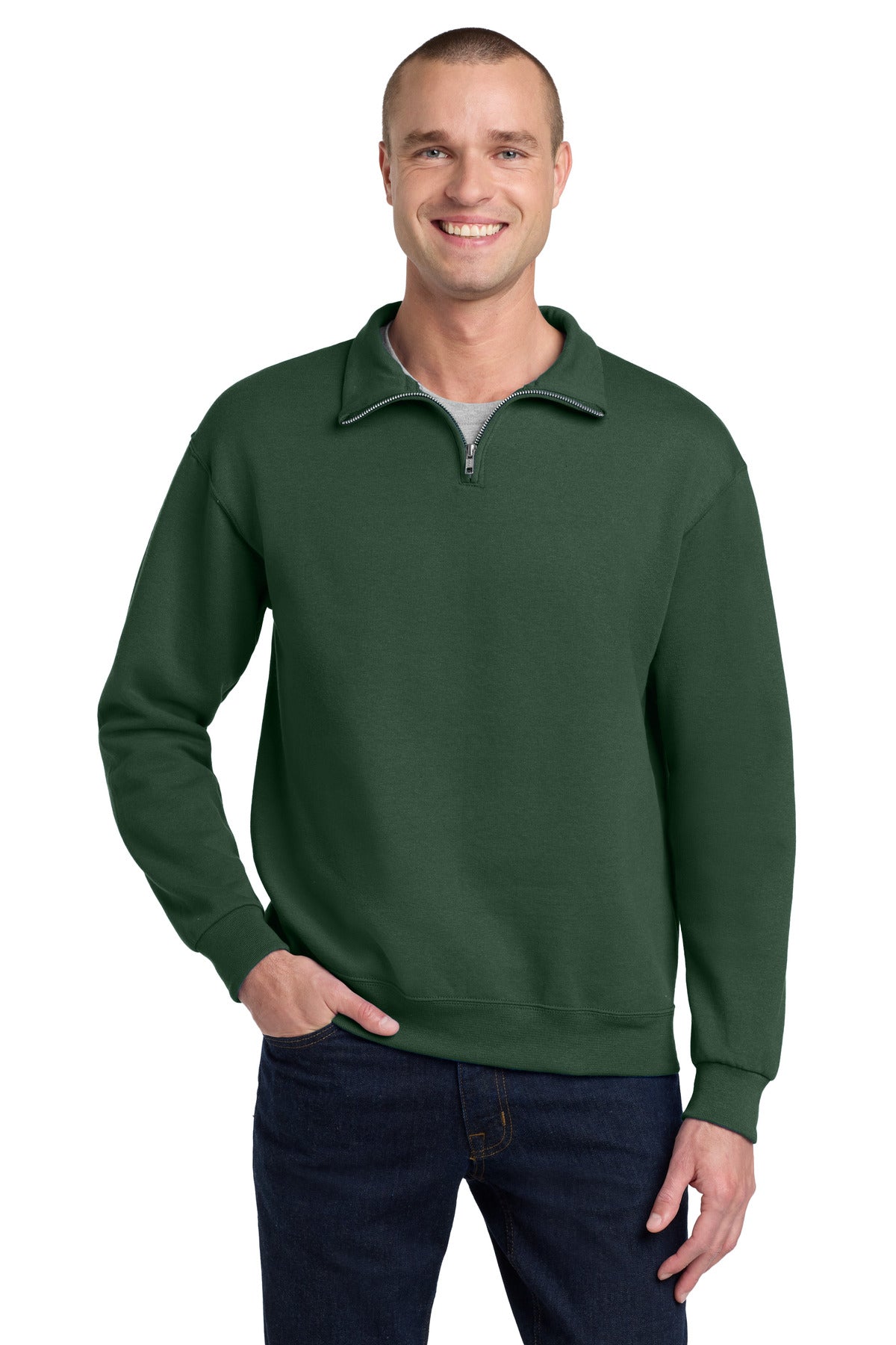 Jerzees - NuBlend 1/4-Zip Cadet Collar Sweatshirt. 995M - Forest Green