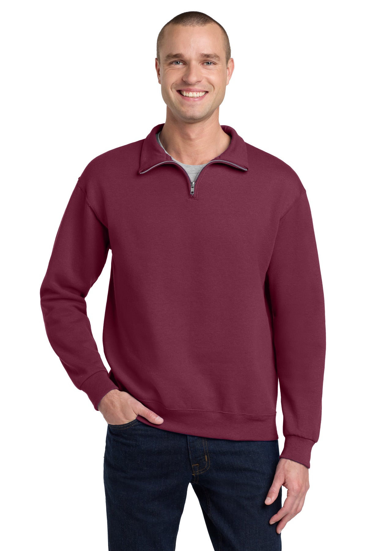 Jerzees - NuBlend 1/4-Zip Cadet Collar Sweatshirt. 995M - Maroon