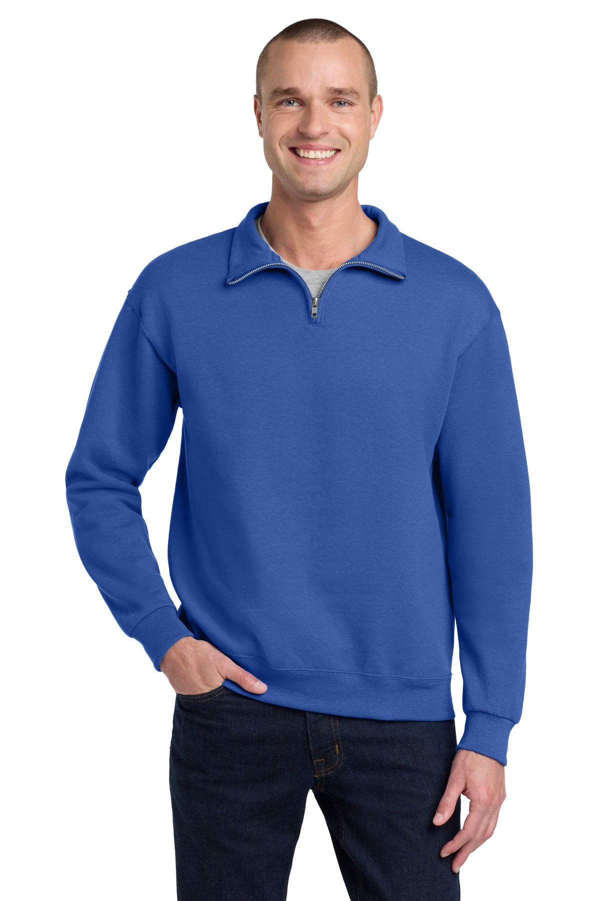 Jerzees - NuBlend 1/4-Zip Cadet Collar Sweatshirt. 995M - Royal