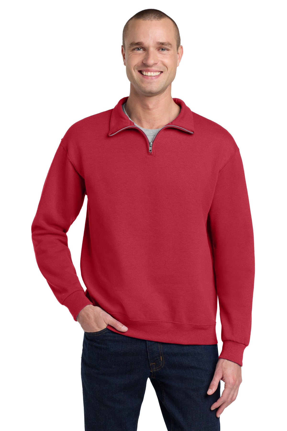Jerzees - NuBlend 1/4-Zip Cadet Collar Sweatshirt. 995M - True Red