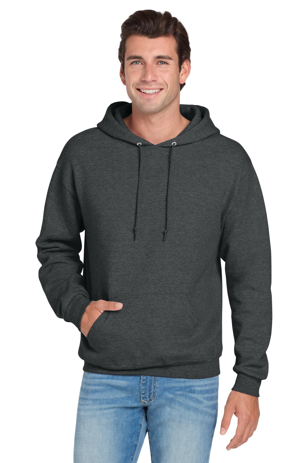 Jerzees NuBlend Pullover Hooded Sweatshirt.  996M - Black Heather