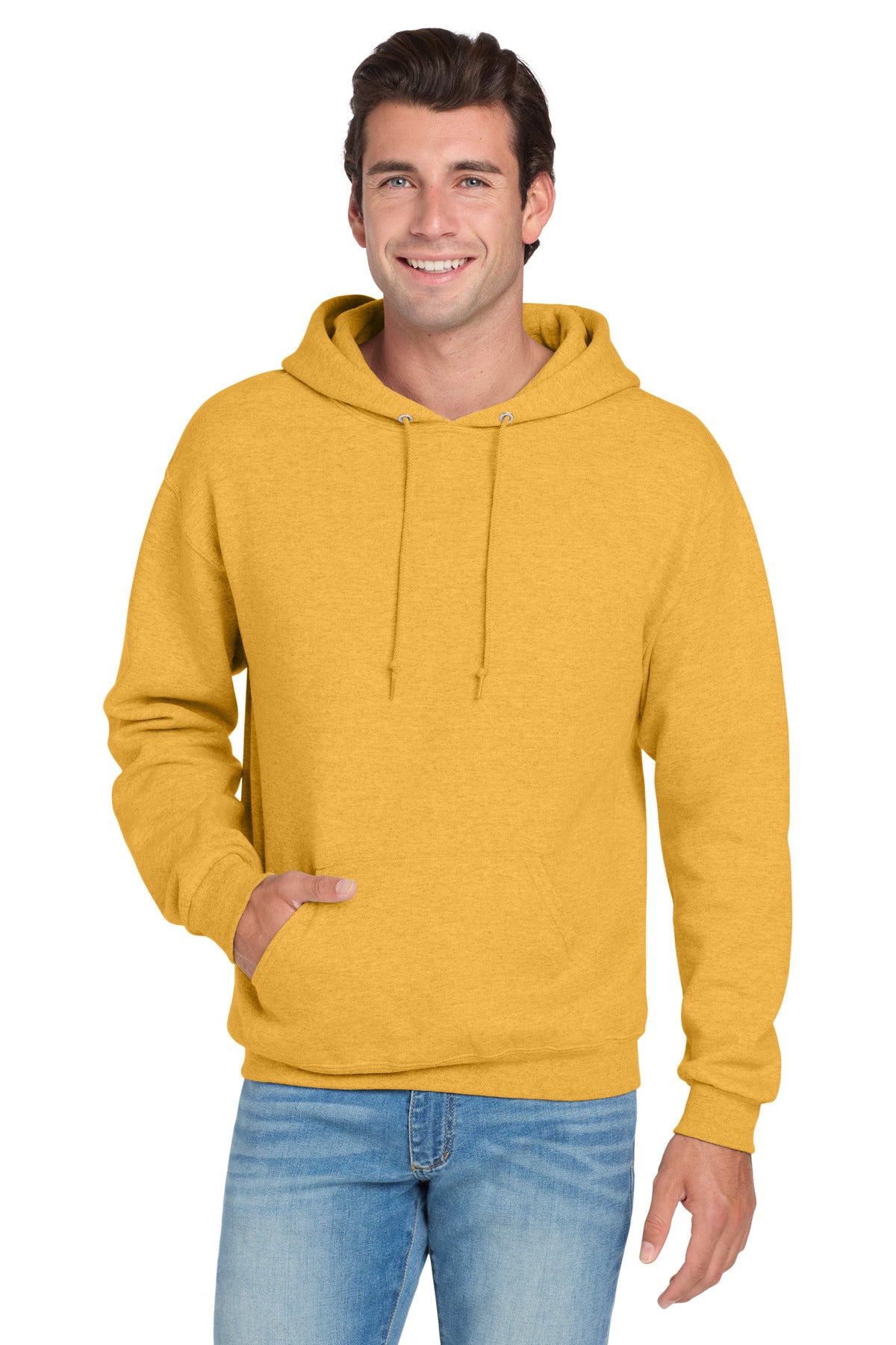 Jerzees NuBlend Pullover Hooded Sweatshirt.  996M - Mustard Heather