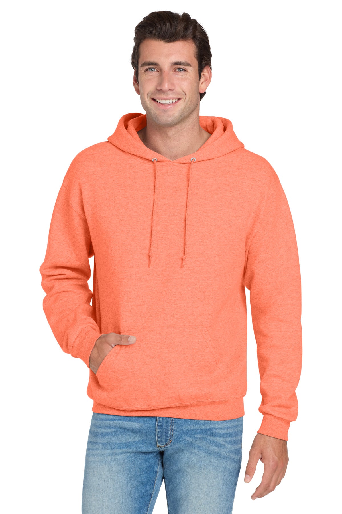 Jerzees NuBlend Pullover Hooded Sweatshirt.  996M - Retro Heather Coral