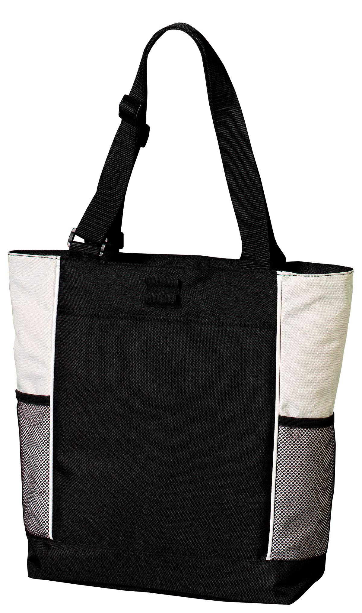 Port Authority Panel Tote.  B5160 - Black/ Stone