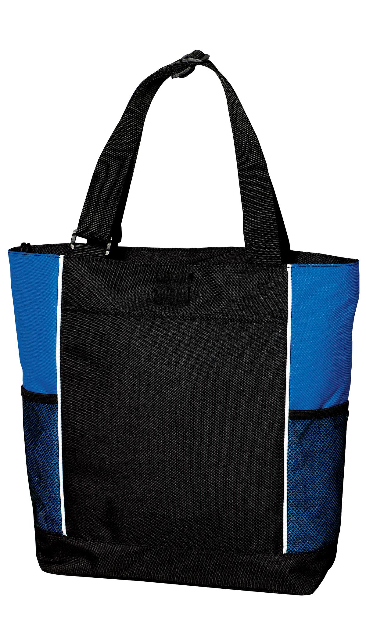 Port Authority Panel Tote.  B5160 - Black/ Royal