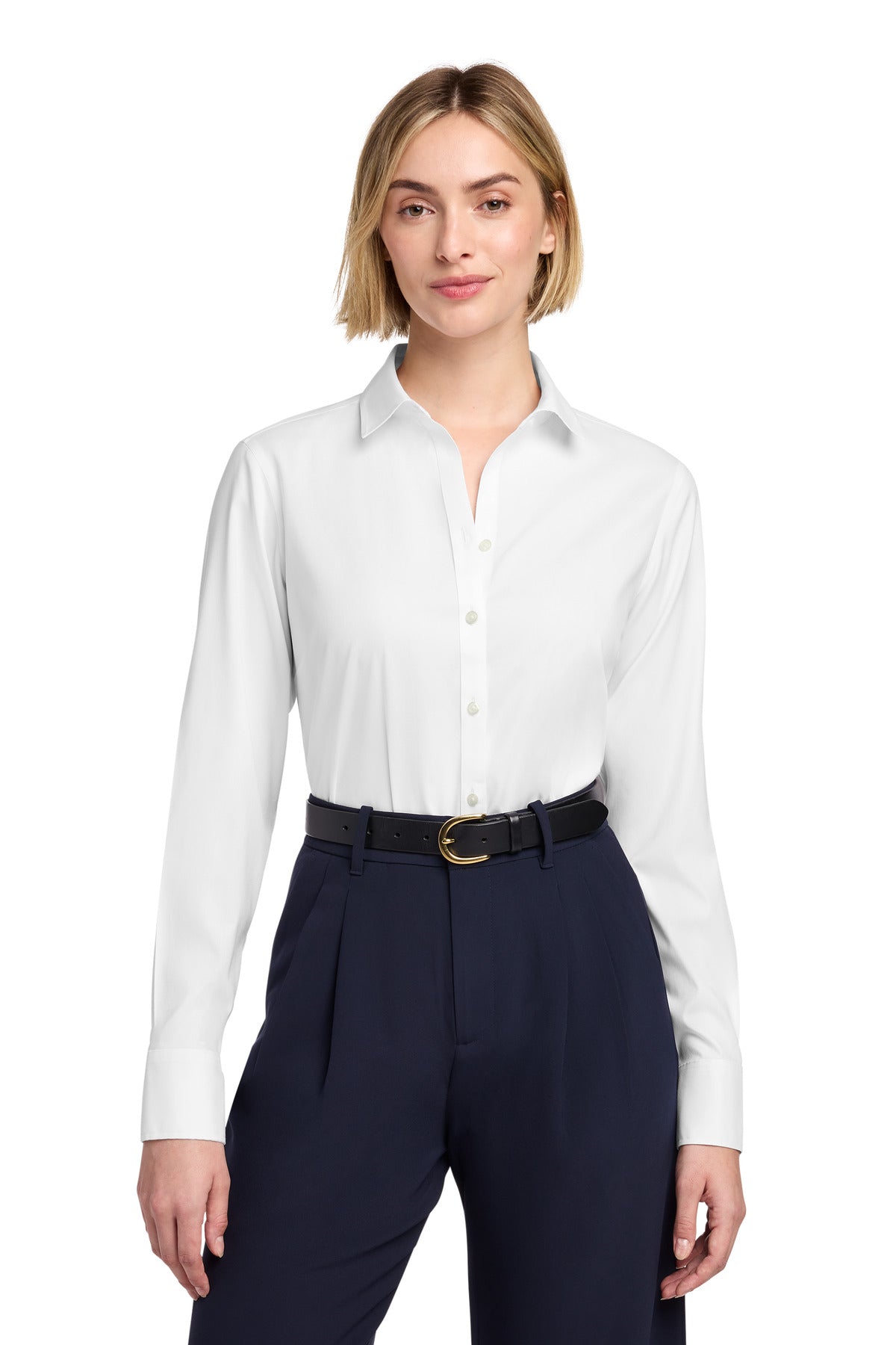 Brooks Brothers Women's Wrinkle-Free Stretch Pinpoint Shirt BB18001 - White