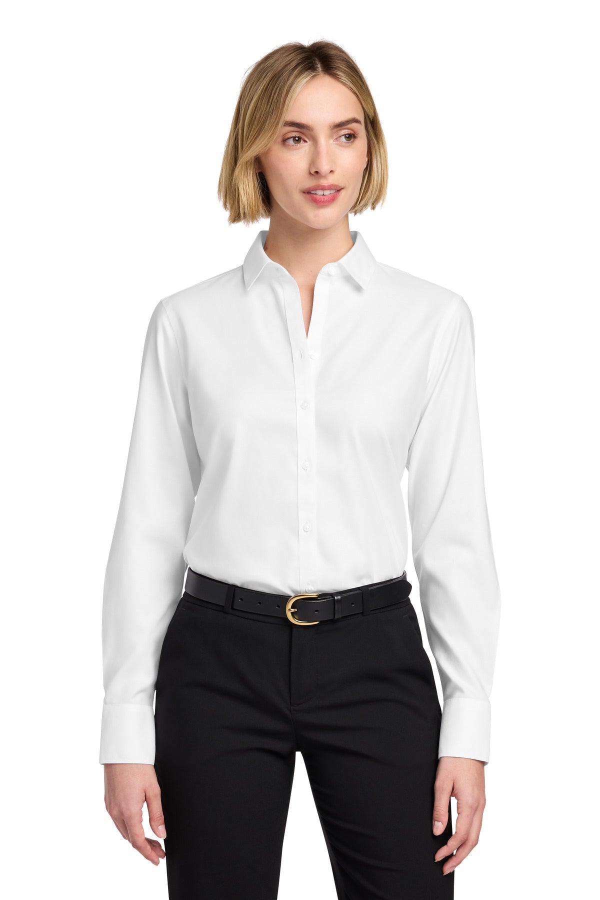 Brooks Brothers Women's Wrinkle-Free Stretch Nailhead Shirt BB18003 - White