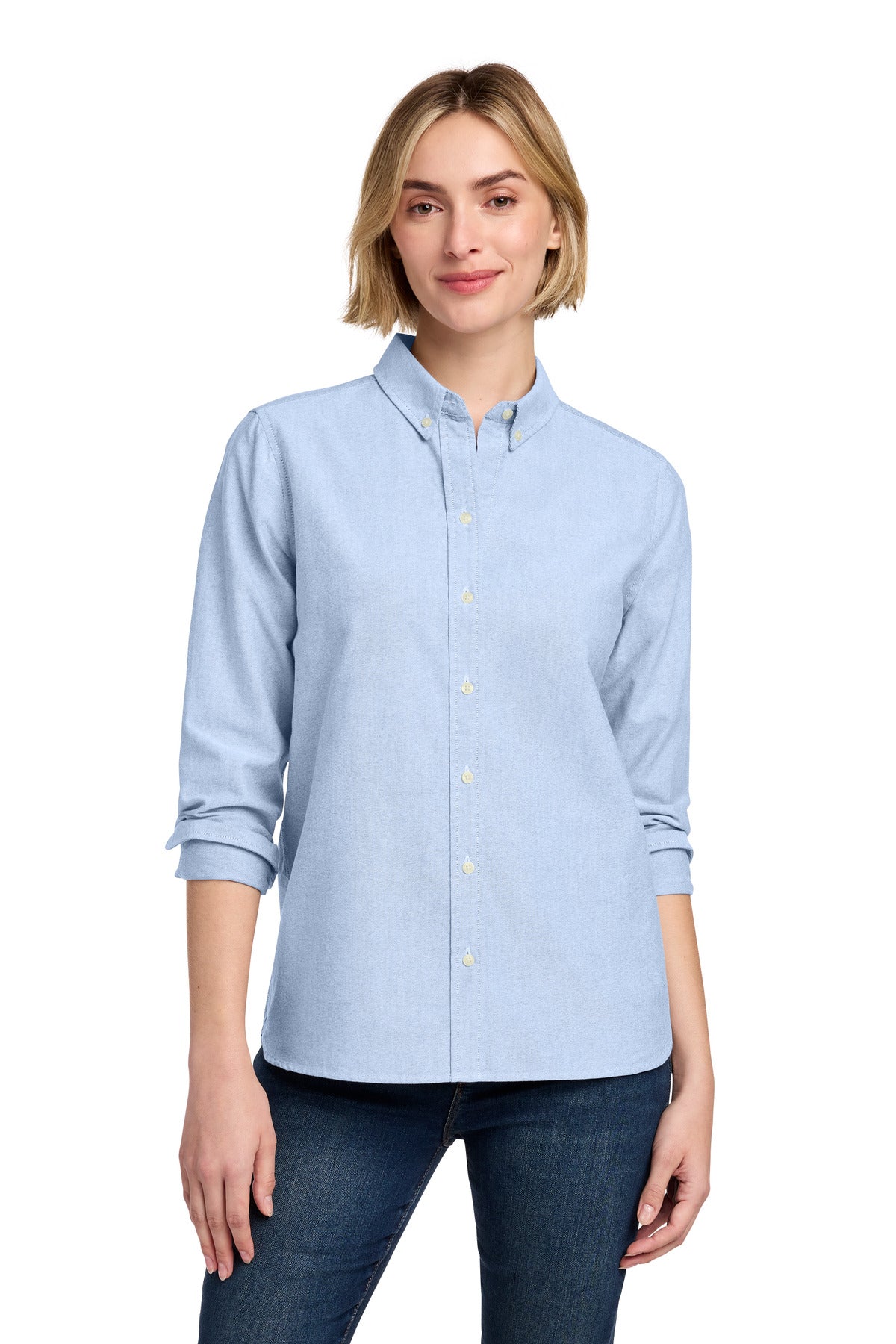 Brooks Brothers Women's Casual Oxford Cloth Shirt BB18005 - Newport Blue
