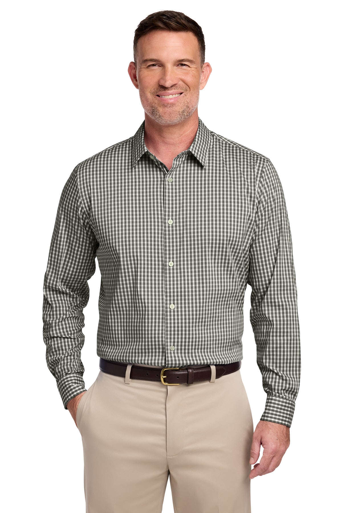 Brooks Brothers Tech Stretch Patterned Shirt BB18006 - Deep Black Check
