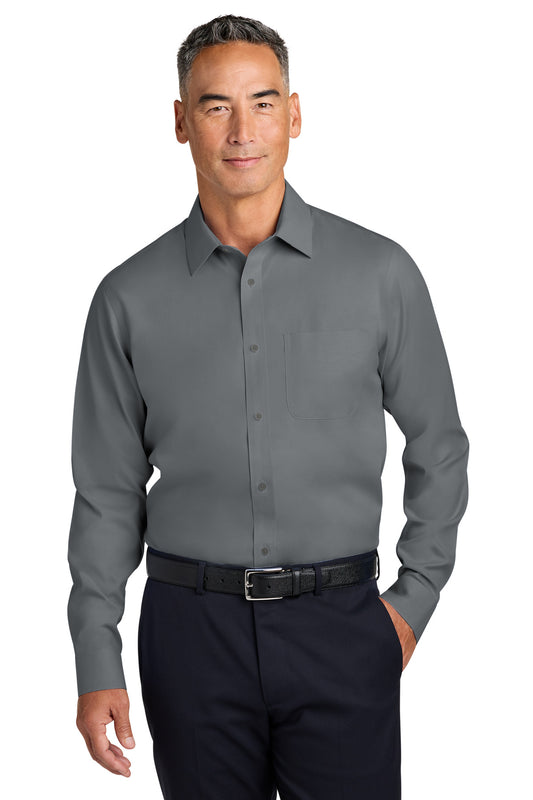 Brooks Brothers Wrinkle-Free Stretch Pinpoint Spread Collar Shirt BB18012 - Deep Black