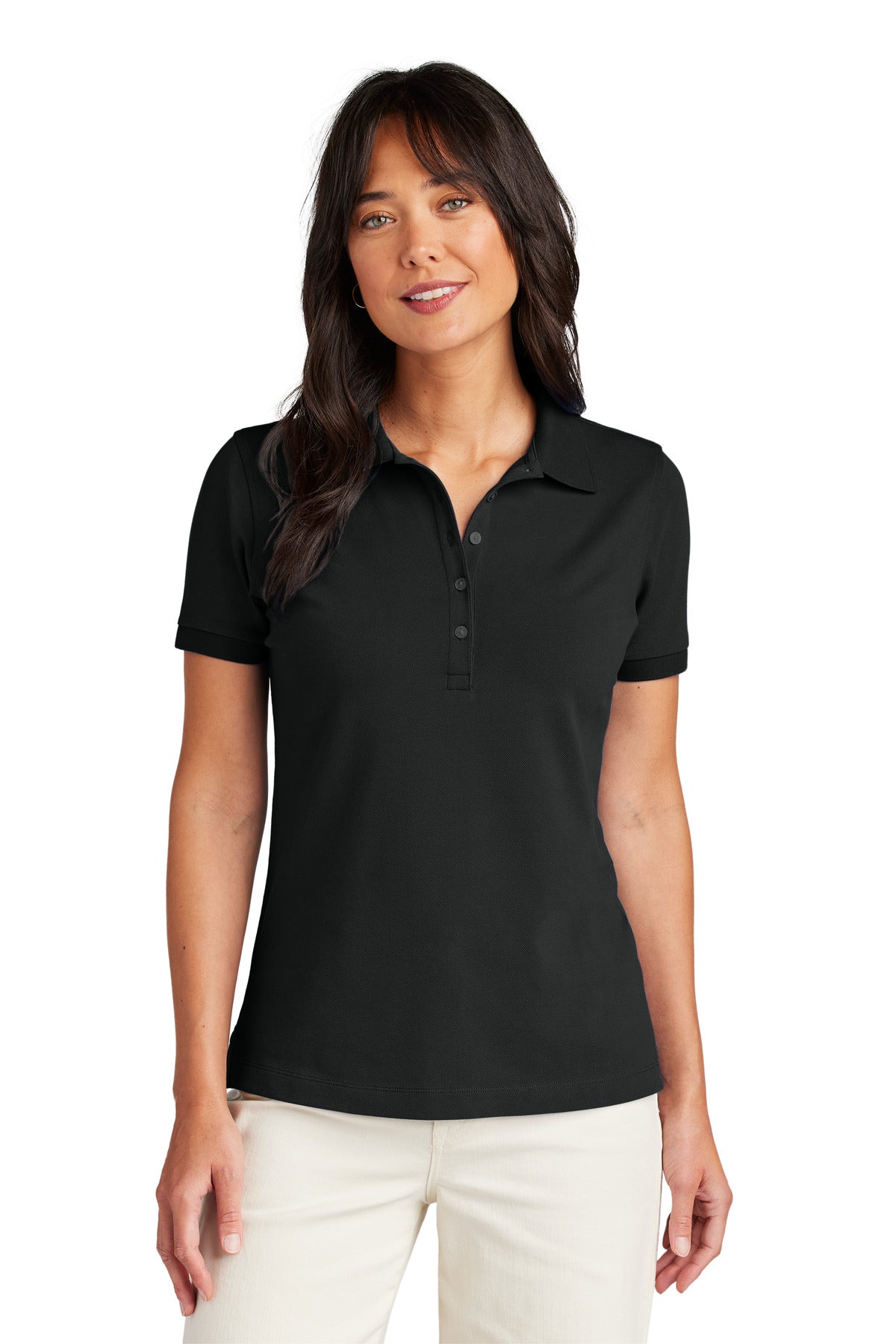 Brooks Brothers Women's Pima Cotton Pique Polo BB18201 - Deep Black