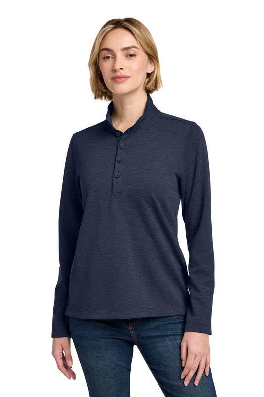 Brooks Brothers Women's Mid-Layer Stretch 1/2-Button BB18203 - Navy Blazer Heather