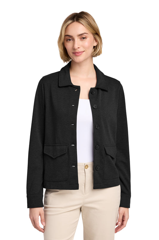 Brooks Brothers Women's Mid-Layer Stretch Button Jacket BB18205 - Black Heather