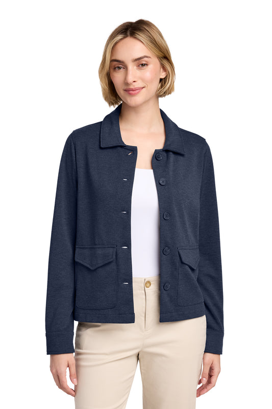 Brooks Brothers Women's Mid-Layer Stretch Button Jacket BB18205 - Navy Blazer Heather