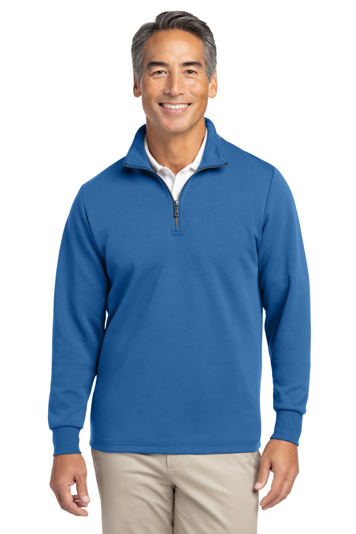 Brooks Brothers Double-Knit 1/4-Zip BB18206 - Charter Blue