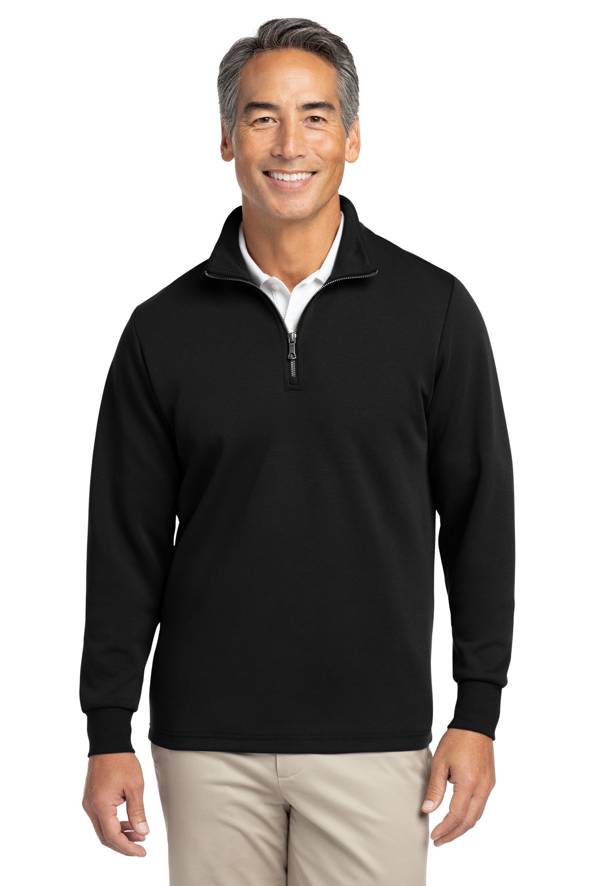 Brooks Brothers Double-Knit 1/4-Zip BB18206 - Deep Black