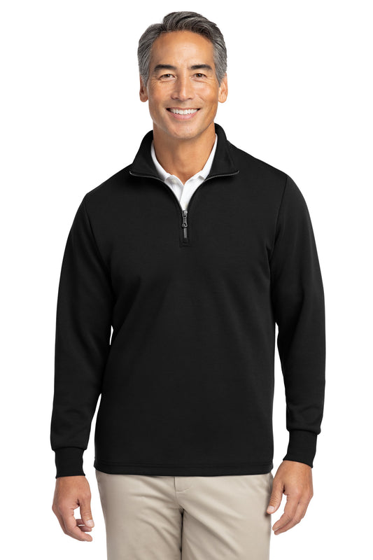 Brooks Brothers Double-Knit 1/4-Zip BB18206 - Deep Black