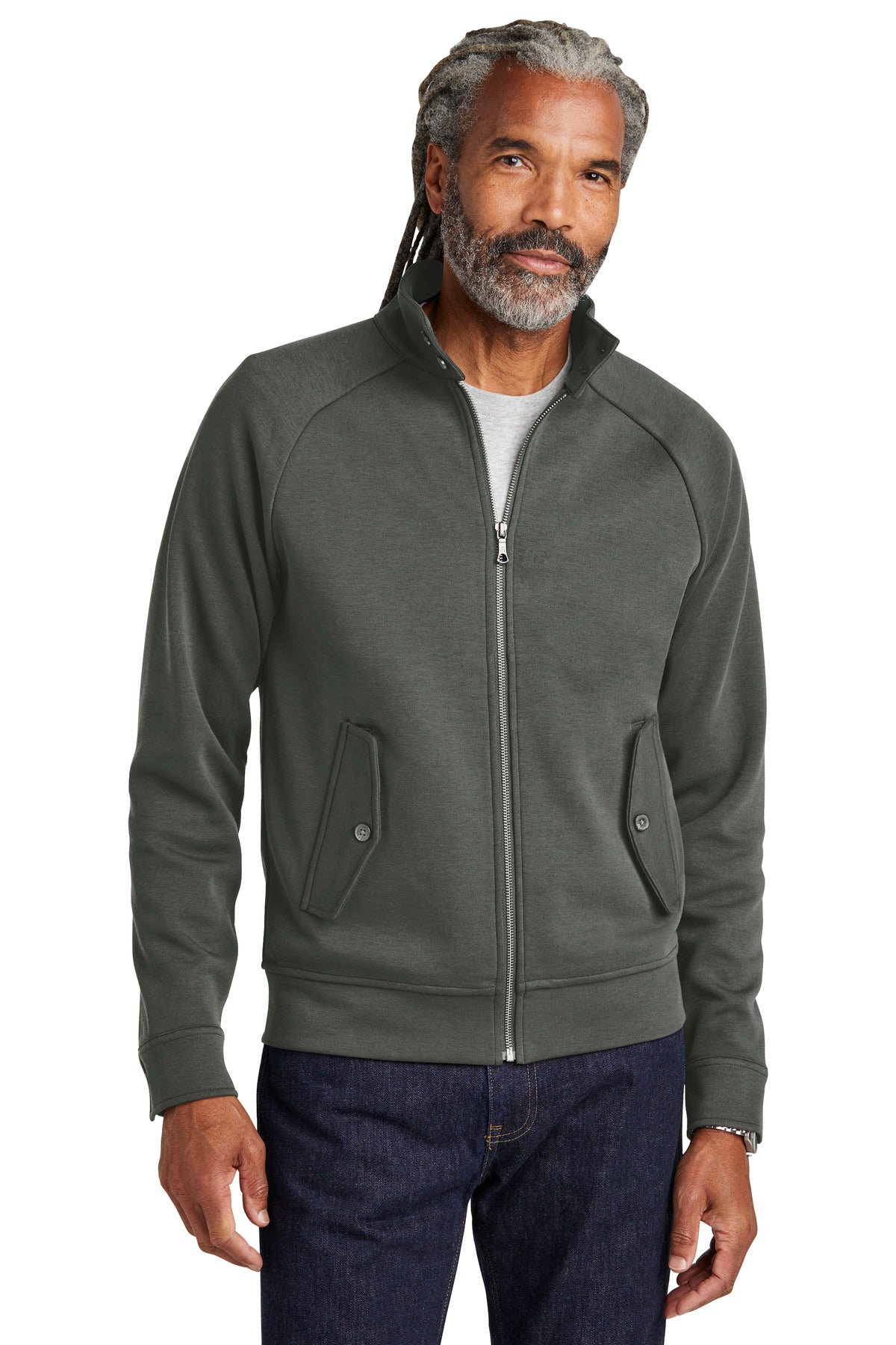 Brooks Brothers Double-Knit Full-Zip BB18210 - Windsor Grey