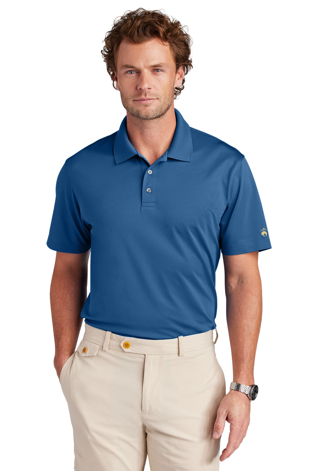 Brooks Brothers Mesh Pique Performance Polo BB18220 - Charter Blue