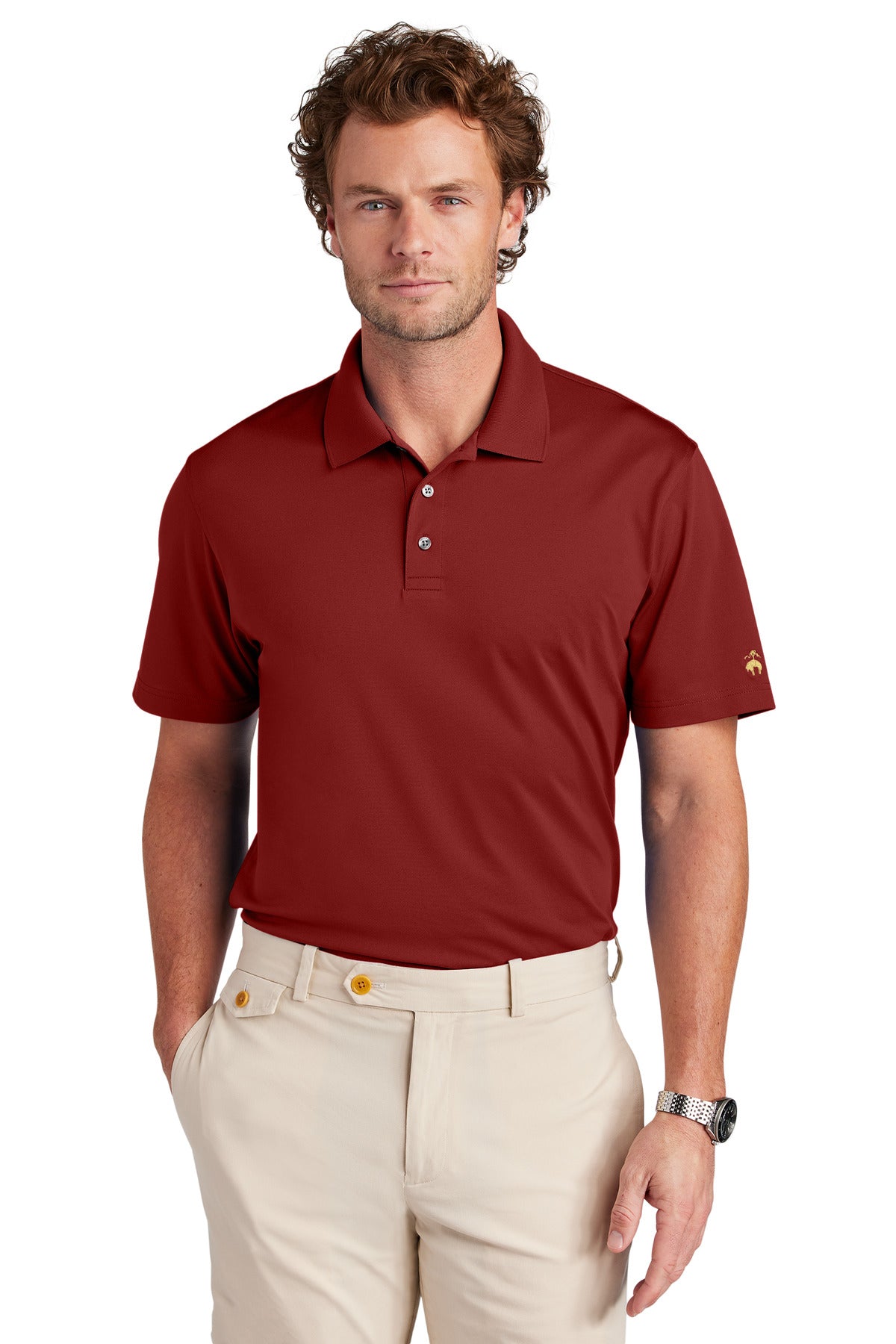 Brooks Brothers Mesh Pique Performance Polo BB18220 - Rich Red