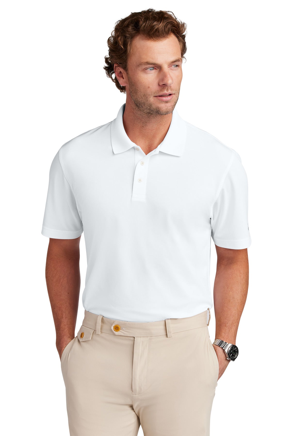 Brooks Brothers Mesh Pique Performance Polo BB18220 - White
