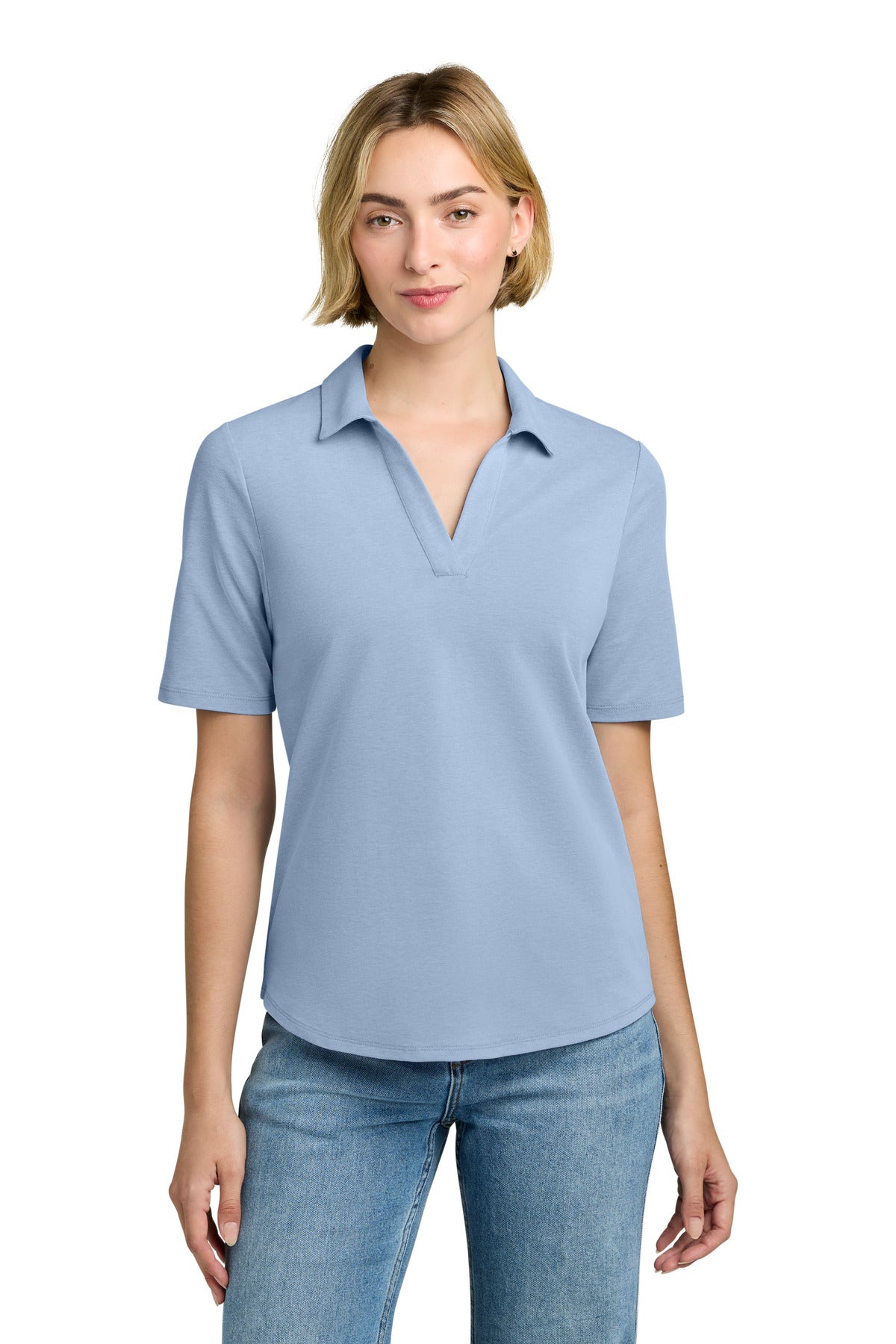 Brooks Brothers Women's Pinpoint Pique Polo BB18223 - Newport Blue End On End