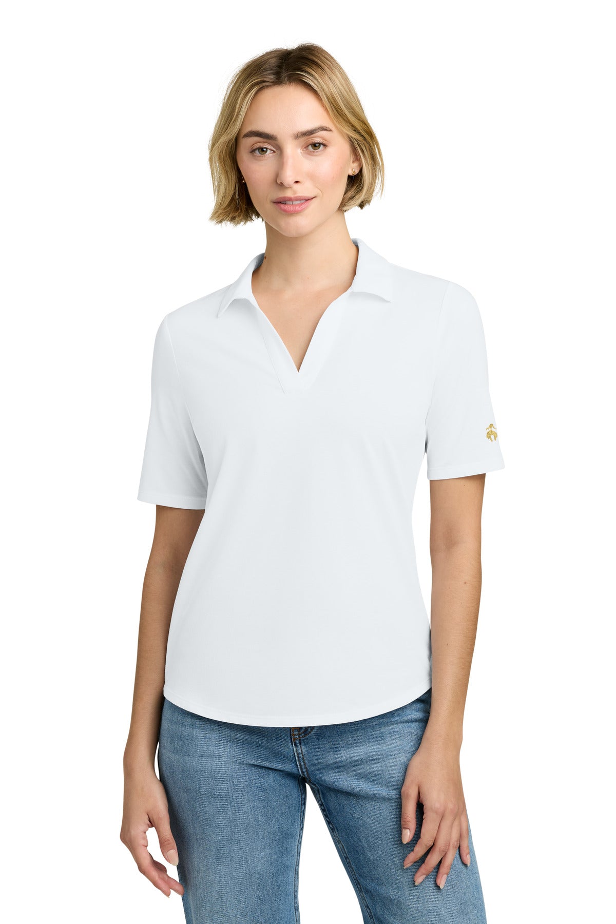 Brooks Brothers Women's Pinpoint Pique Polo BB18223 - White