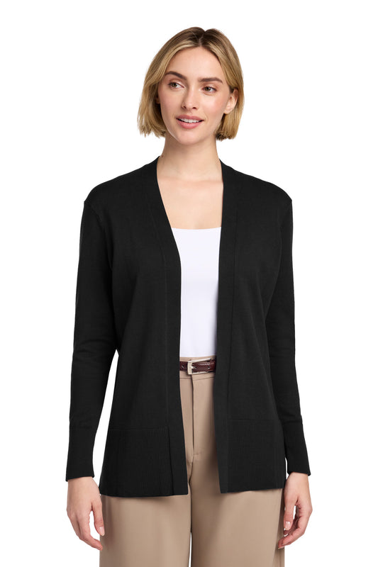 Brooks Brothers Women's Cotton Stretch Long Cardigan Sweater BB18403 - Deep Black