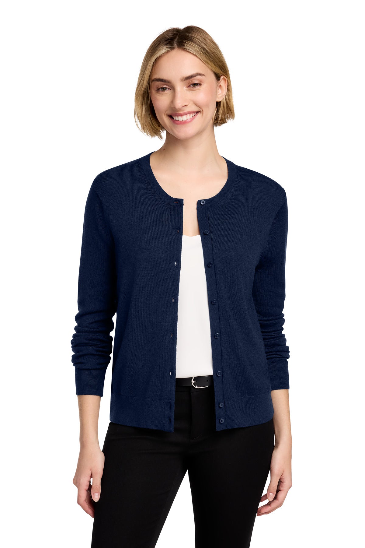 Brooks Brothers Women's Washable Merino Cardigan Sweater BB18413 - Navy Blazer