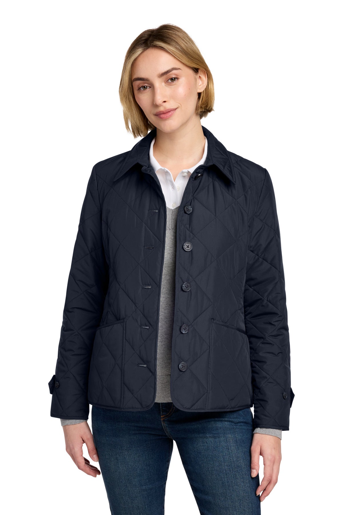 Brooks Brothers Women's Quilted Jacket BB18601 - Night Navy