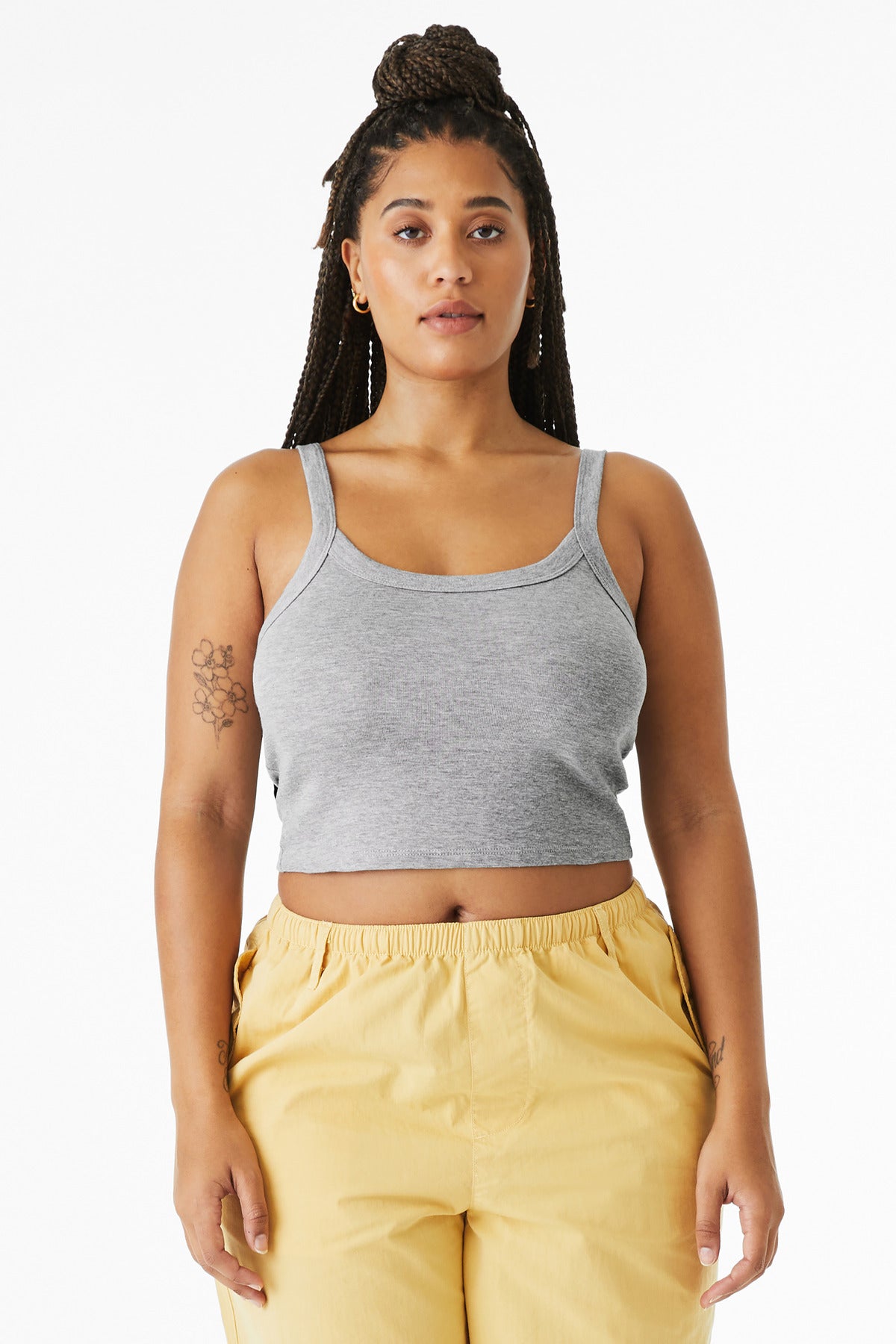 BELLA+CANVAS Women's Micro Rib Spaghetti Strap Tank BC1012 - Athletic Heather