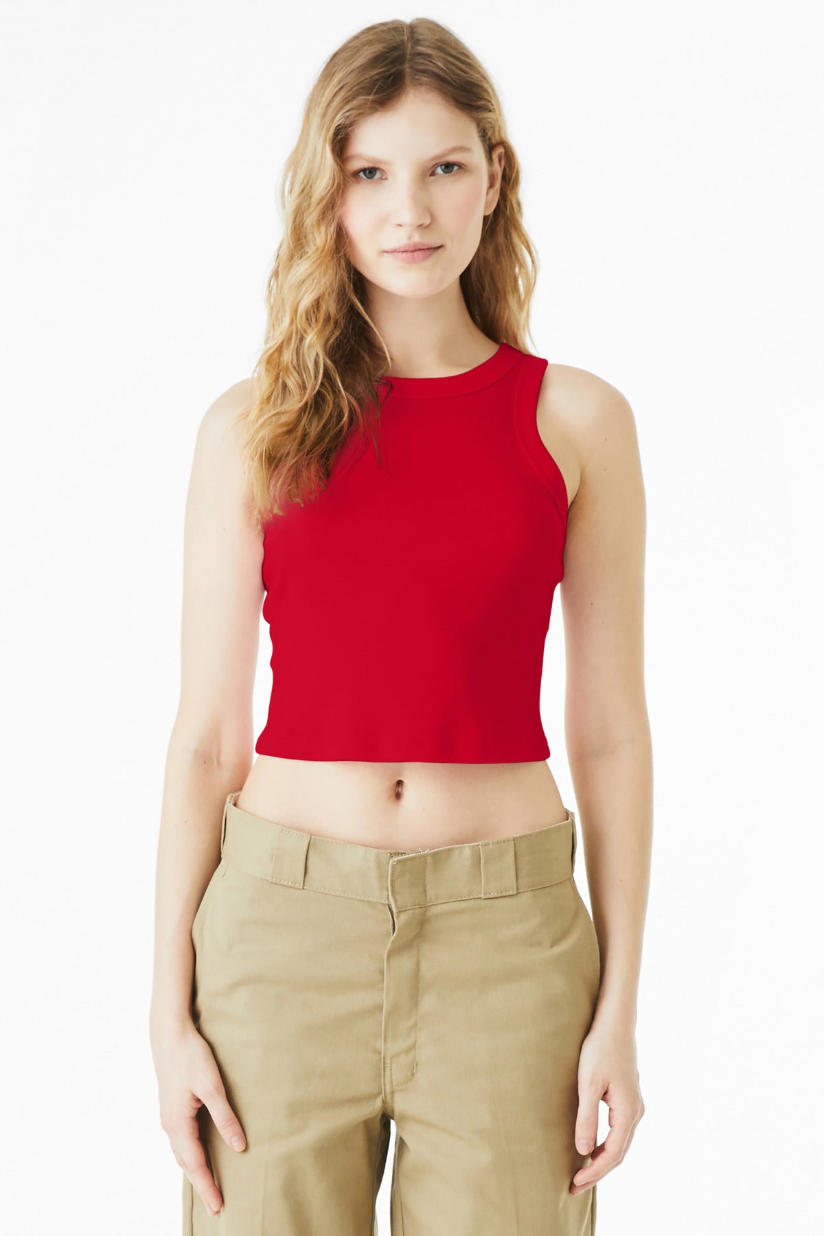 BELLA+CANVAS Women's Micro Rib Racer Tank BC1019 - Solid Red Blend