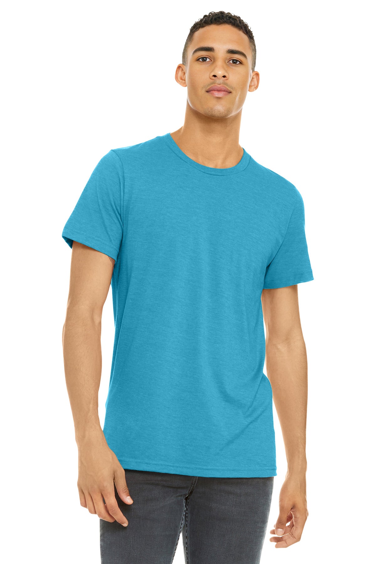 BELLA+CANVAS  Unisex Heather CVC Short Sleeve Tee. BC3001CVC - Heather Aqua