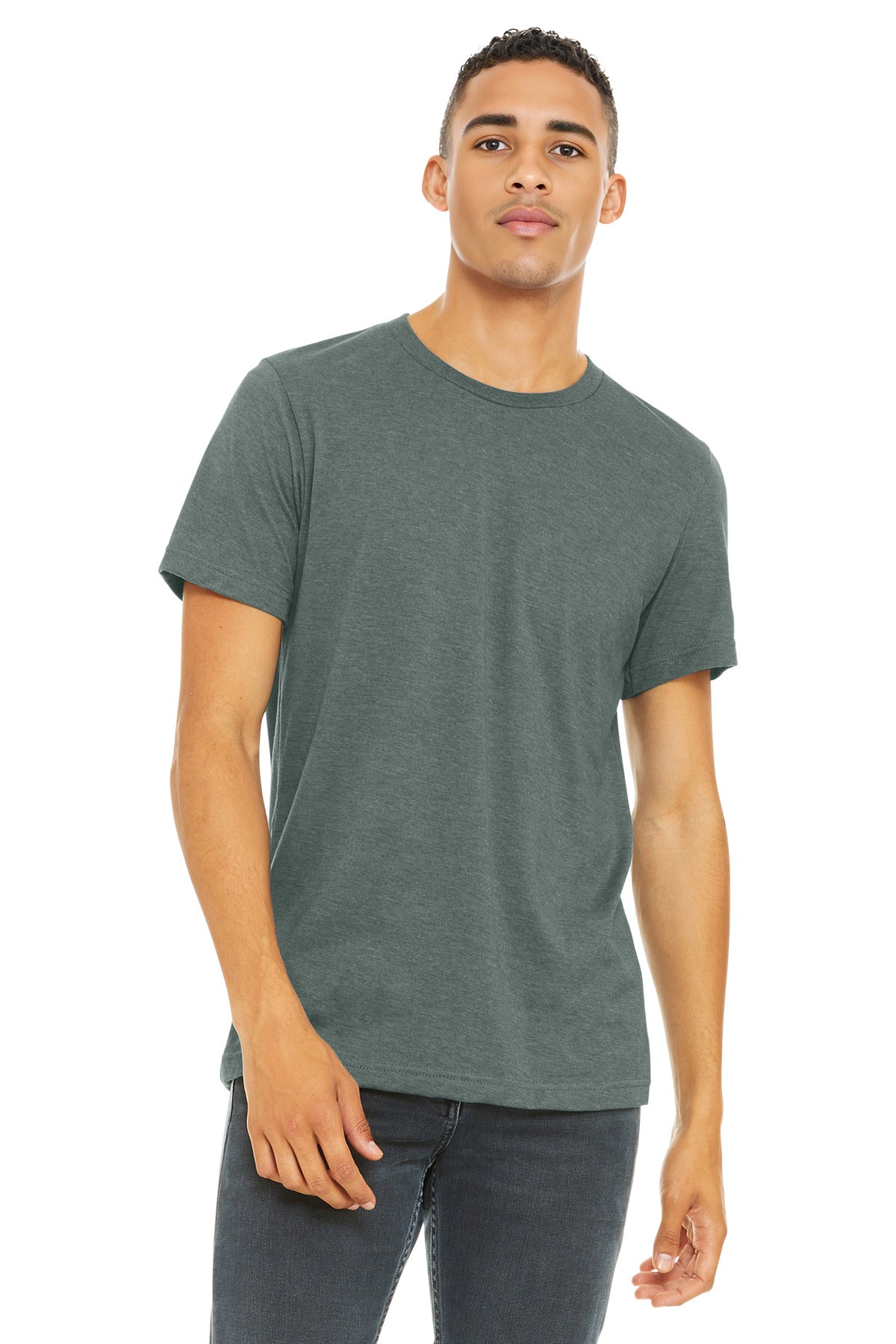 BELLA+CANVAS  Unisex Heather CVC Short Sleeve Tee. BC3001CVC - Heather Blue Storm