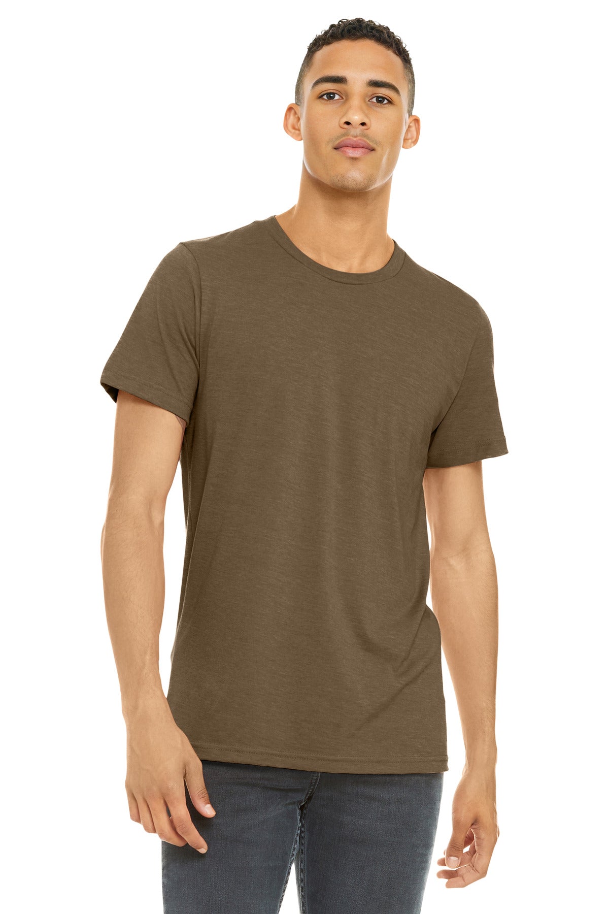 BELLA+CANVAS  Unisex Heather CVC Short Sleeve Tee. BC3001CVC - Heather Brown