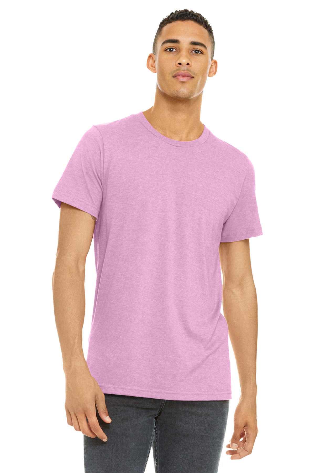 BELLA+CANVAS  Unisex Heather CVC Short Sleeve Tee. BC3001CVC - Heather Bubble Gum