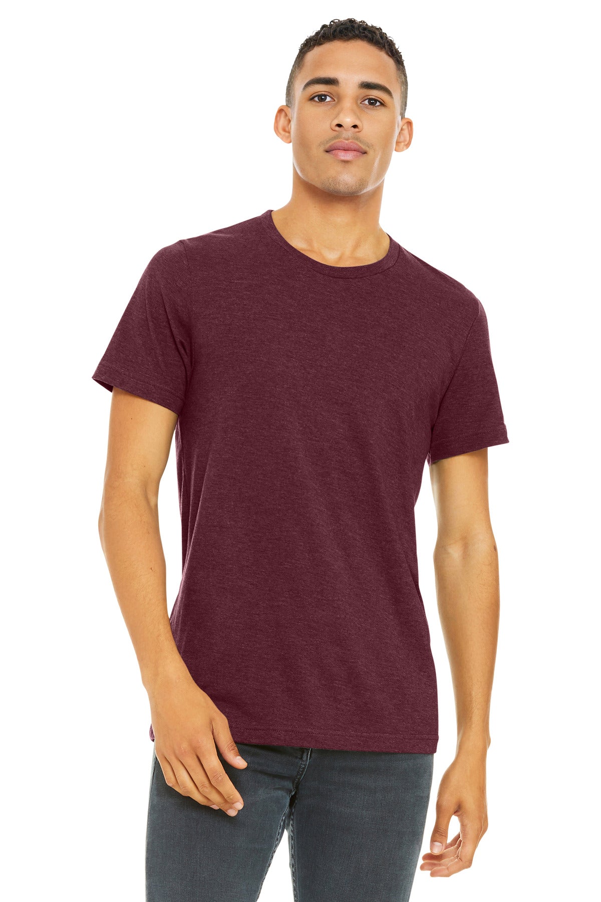 BELLA+CANVAS  Unisex Heather CVC Short Sleeve Tee. BC3001CVC - Heather Cardinal