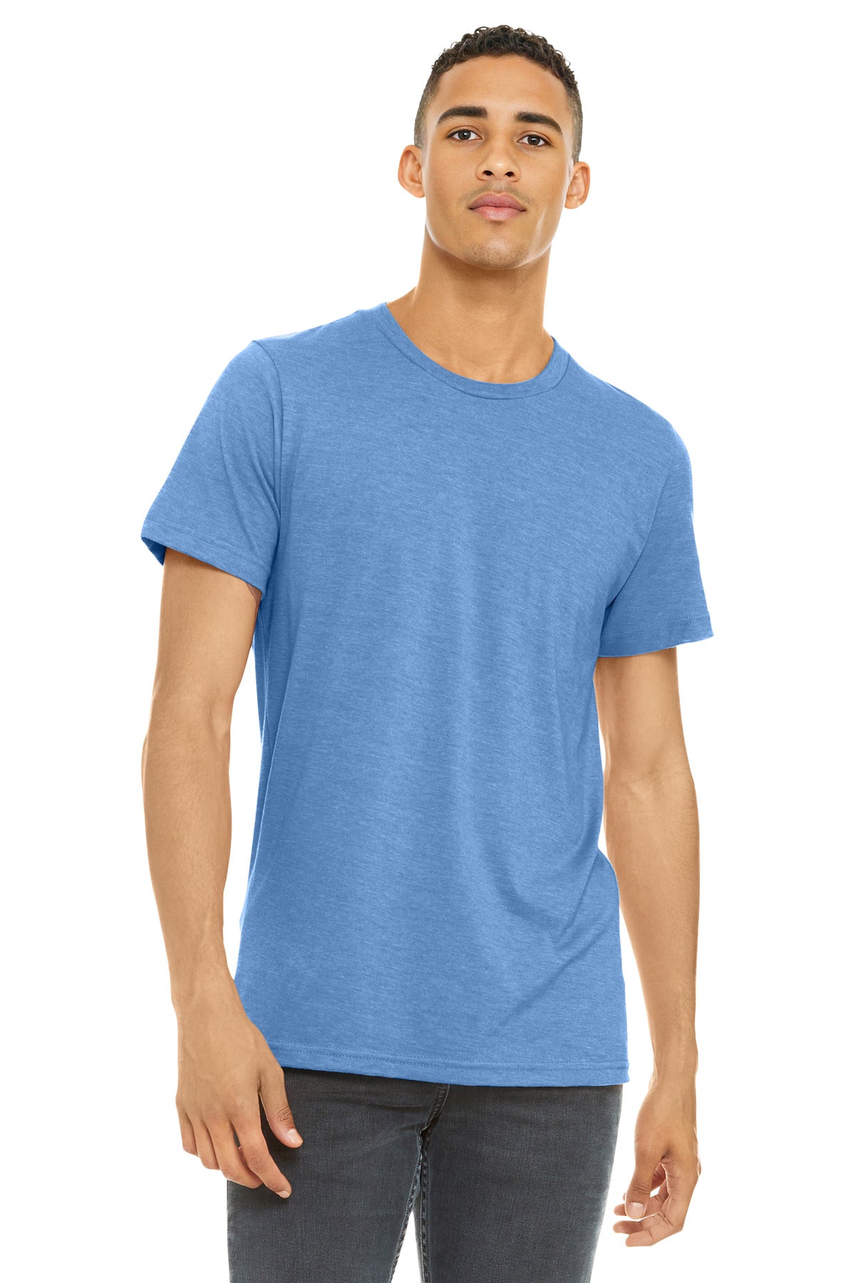 BELLA+CANVAS  Unisex Heather CVC Short Sleeve Tee. BC3001CVC - Heather Carolina Blue