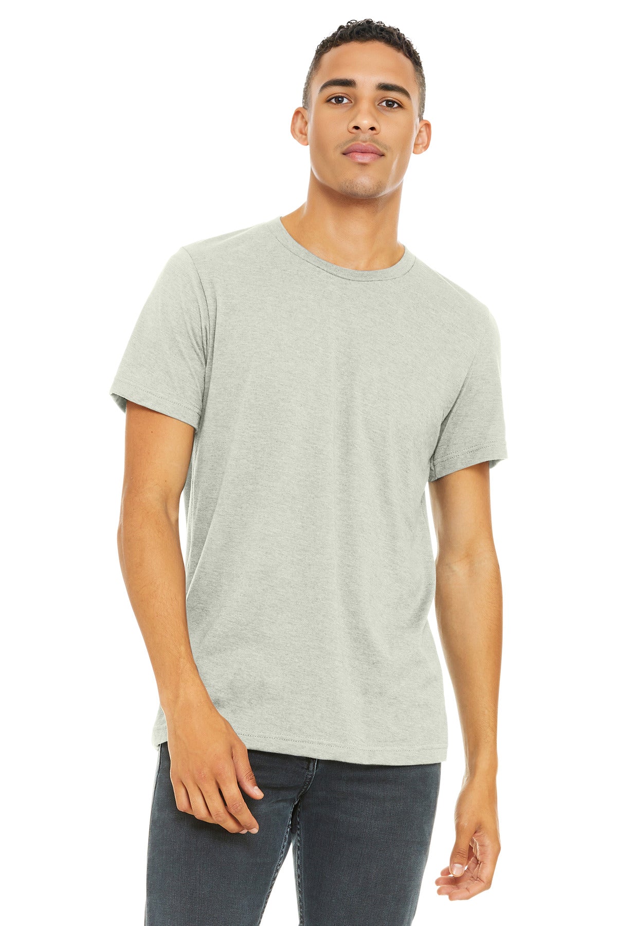 BELLA+CANVAS  Unisex Heather CVC Short Sleeve Tee. BC3001CVC - Heather Cement