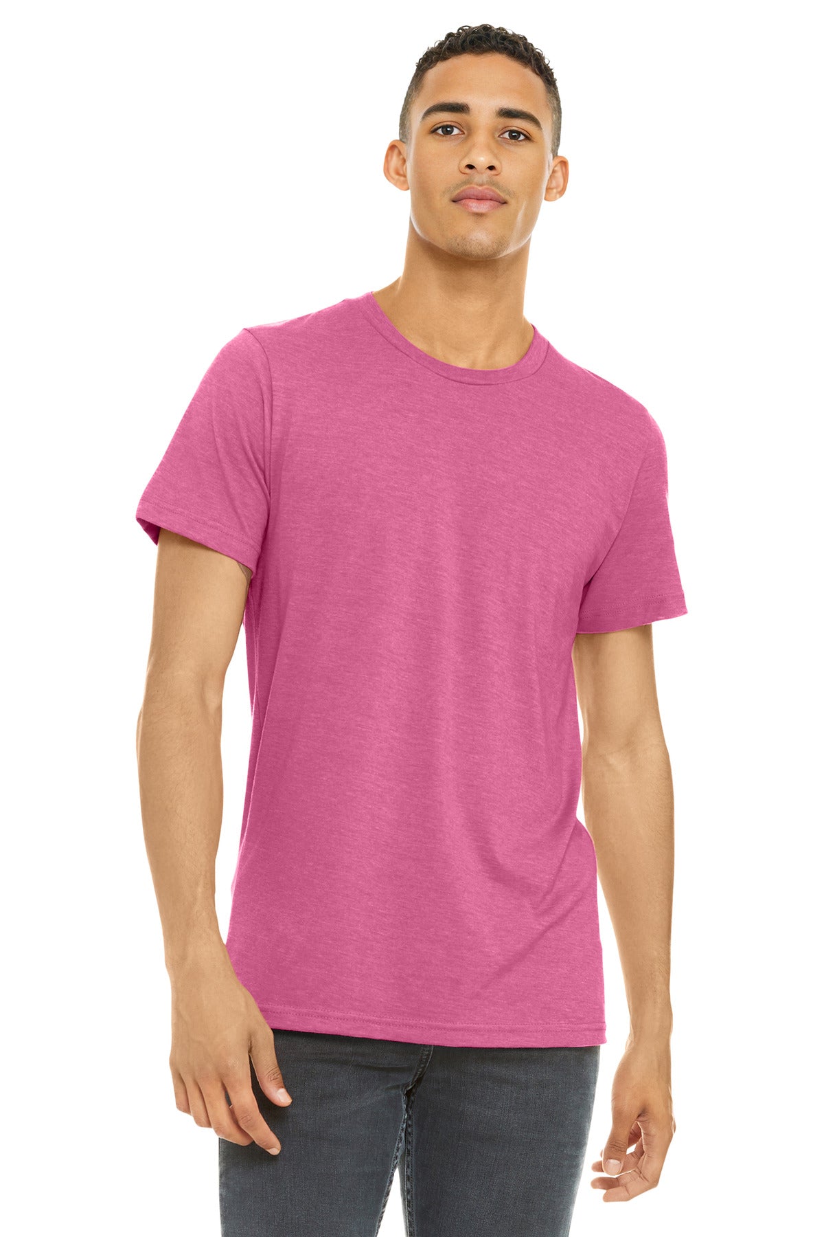 BELLA+CANVAS  Unisex Heather CVC Short Sleeve Tee. BC3001CVC - Heather Charity Pink