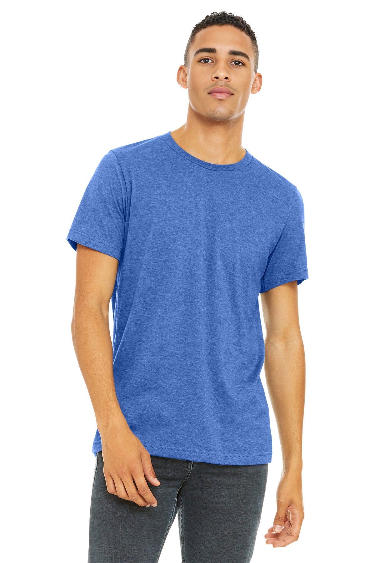 BELLA+CANVAS  Unisex Heather CVC Short Sleeve Tee. BC3001CVC - Heather Columbia Blue