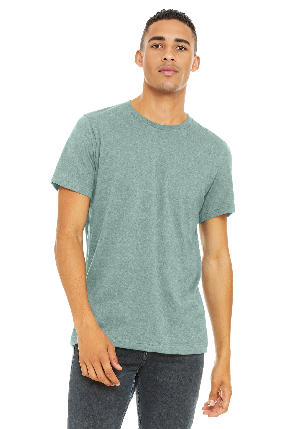 BELLA+CANVAS  Unisex Heather CVC Short Sleeve Tee. BC3001CVC - Heather Dusty Blue
